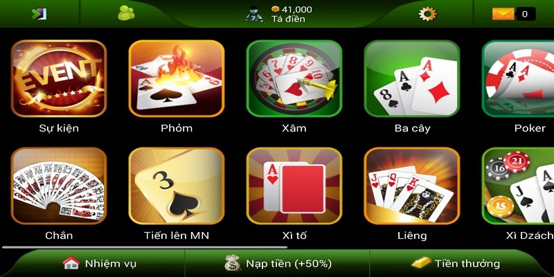Đa dạng trò chơi tại game bài EE88